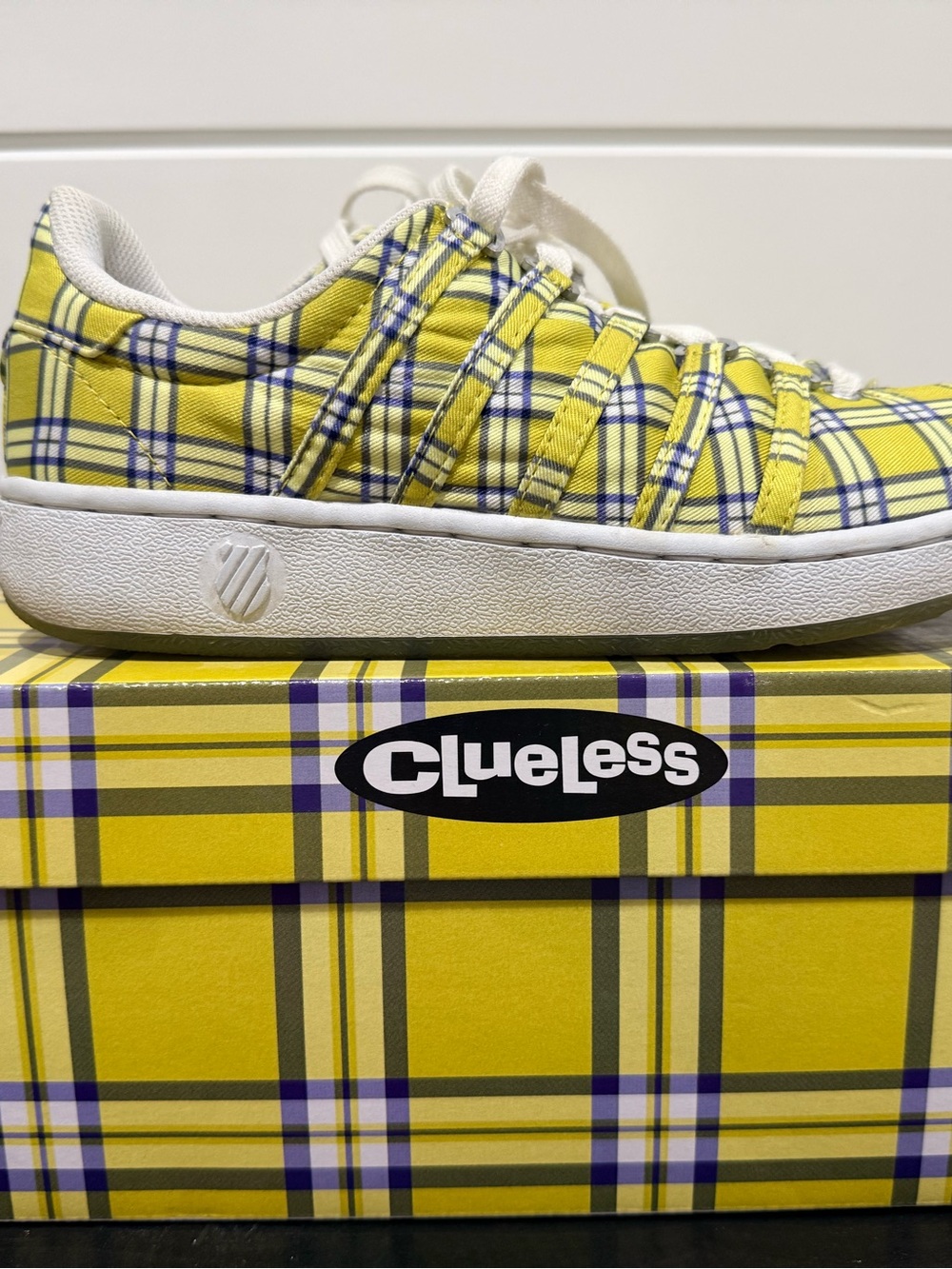 K-Swiss Yellow Plaid Clueless Casual Sneakers